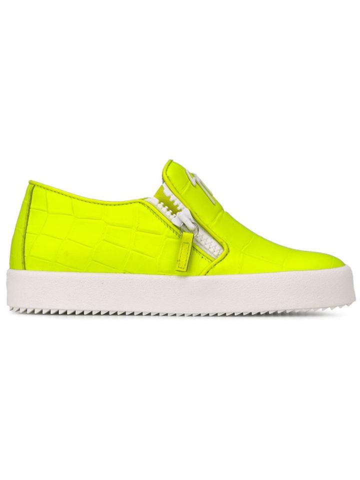 Giuseppe Zanotti Design 'eve' Crocodile Embossed Slip On Sneakers