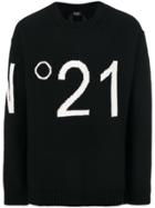 No21 Logo Embroidered Sweater - Black