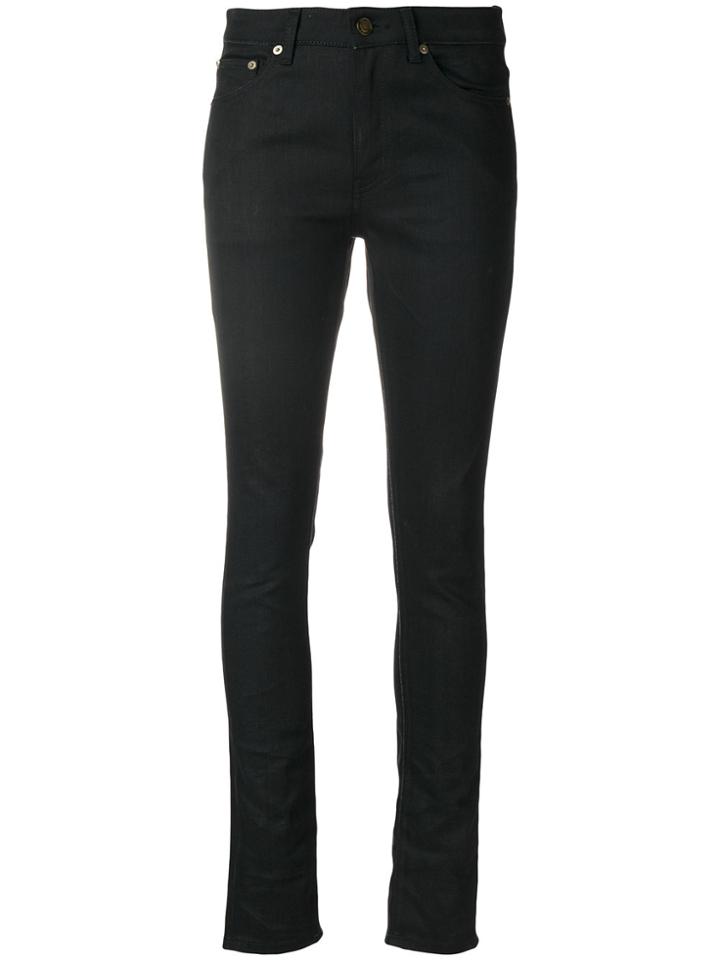Saint Laurent Slim Fit Cropped Jeans - Black
