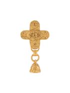 Chanel Vintage Cross Swing Bell Brooch - Metallic