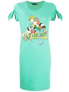Love Moschino - Logo Jersey Dress - Women - Cotton/spandex/elastane - 40, Green, Cotton/spandex/elastane