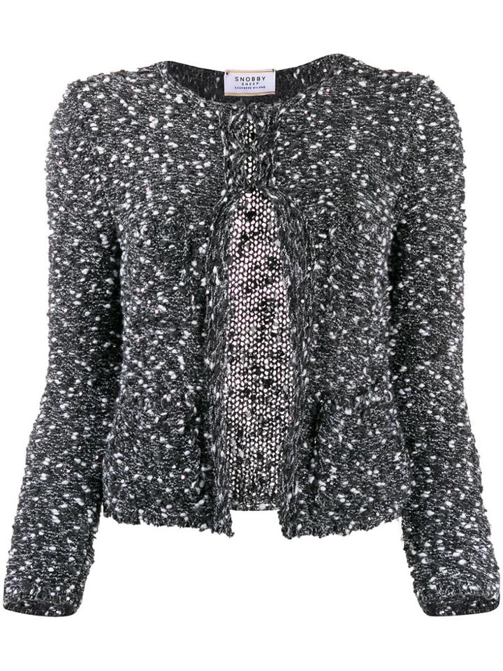 Snobby Sheep Melange Knitted Cardigan - Black