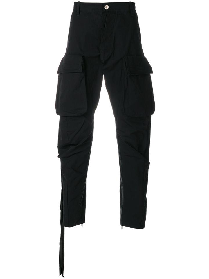 Unravel Project Oversized Pocket Cargo Pants - Black