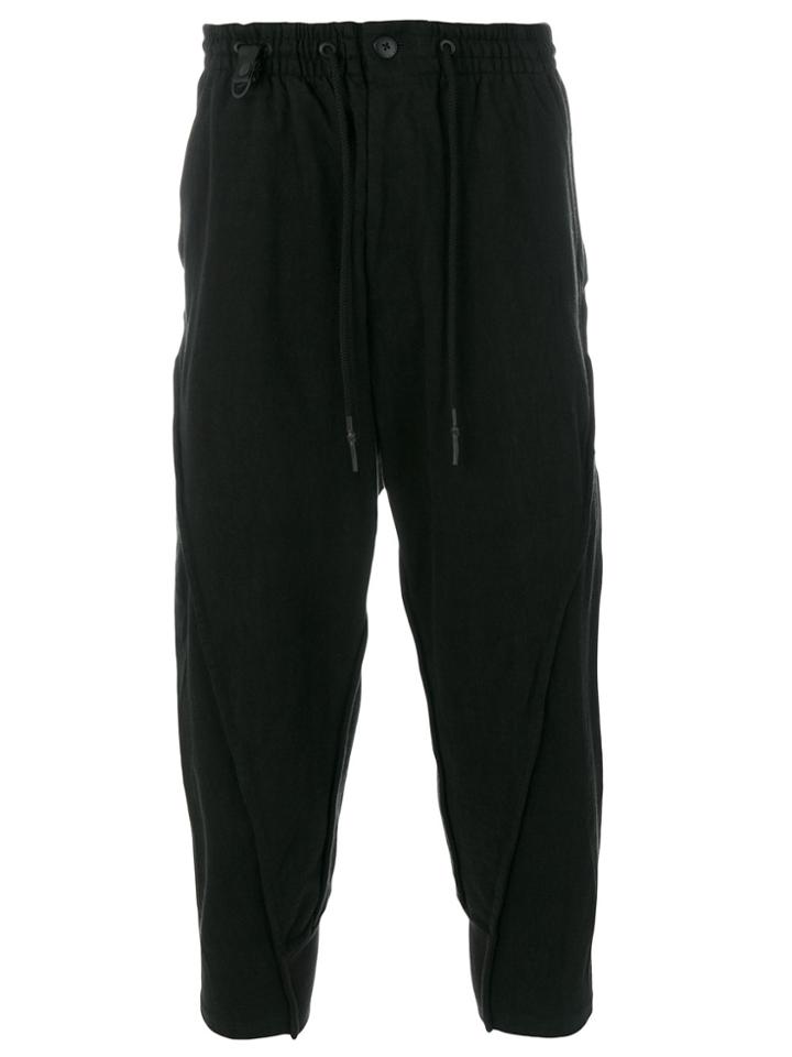 Y-3 Cropped Tracksuit Bottoms - Black