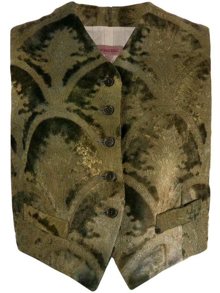 Romeo Gigli Pre-owned 1990's Brocade Buttoned Waistcoat - Green