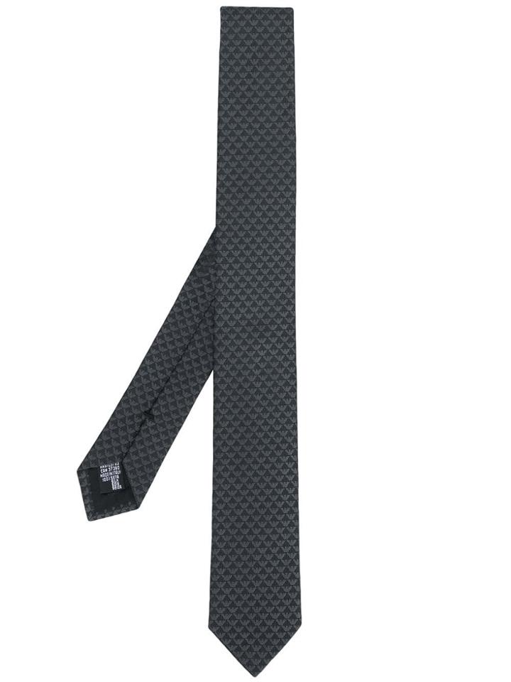 Emporio Armani Geometric Print Tie - Black