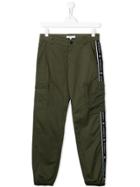 Givenchy Kids Teen Side-stripe Trousers - Green