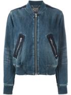 Diesel Denim Bomber Jacket, Women's, Size: Medium, Blue, Cotton