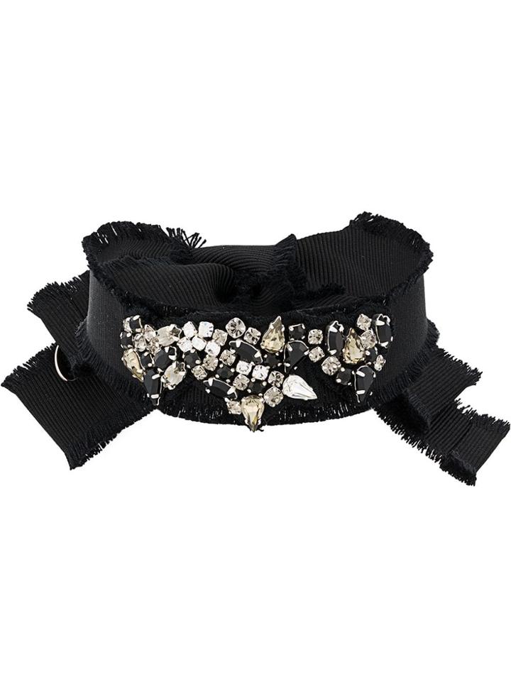 Red Valentino Crystal Embellished Choker - Black