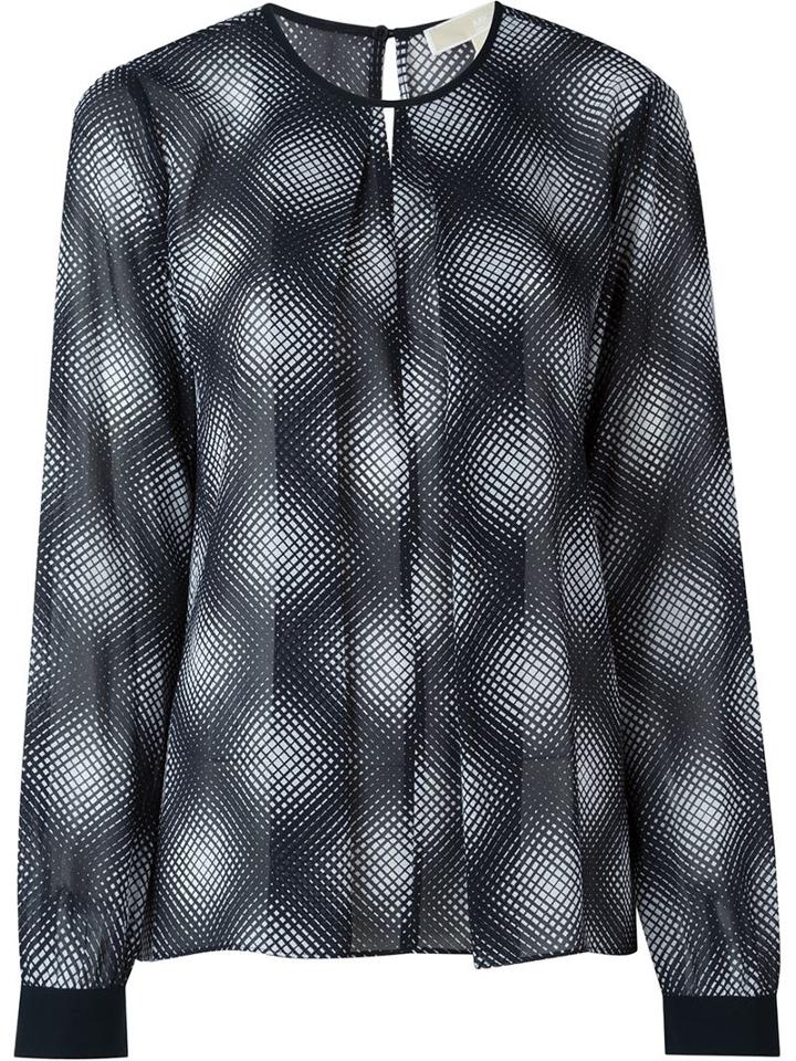 Michael Michael Kors Printed Longsleeved Blouse