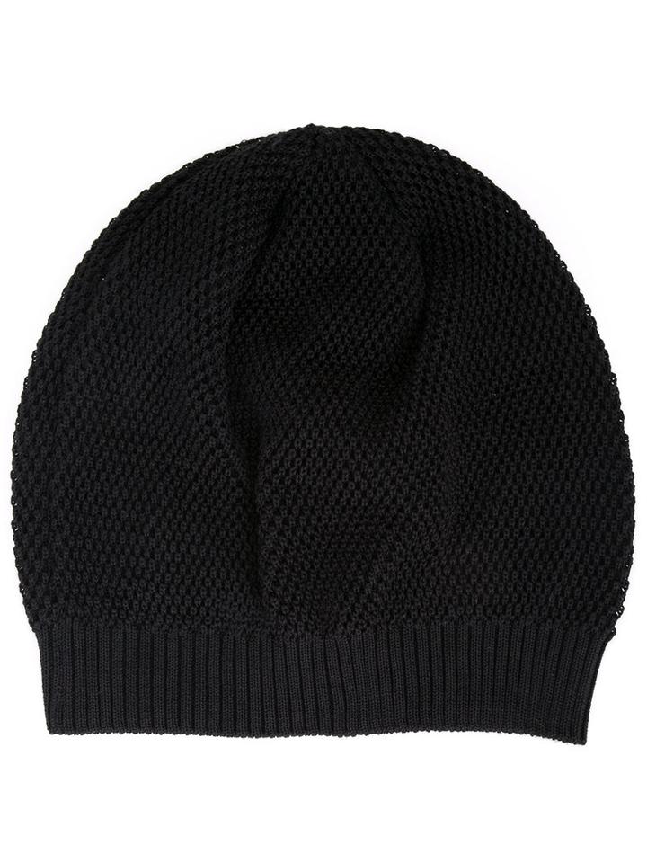 Yohji Yamamoto - Knitted Beanie - Men - Silk - One Size, Black, Silk