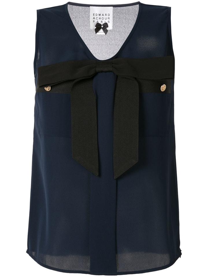 Edward Achour Paris Bow-embellished Top - Blue