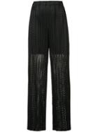 Pleats Please By Issey Miyake - Lace Cut Trousers - Women - Polyester - 4, Black, Polyester