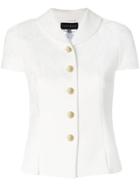Talbot Runhof Fitted Short-sleeved Jacket - White