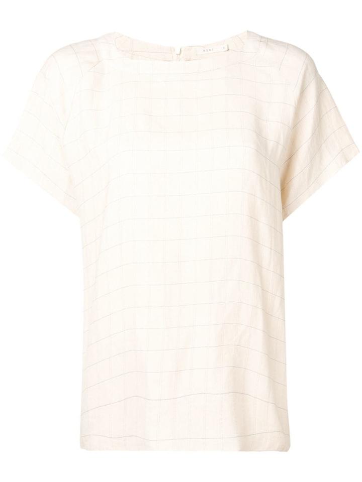 6397 Check Loose Fit Blouse - Neutrals