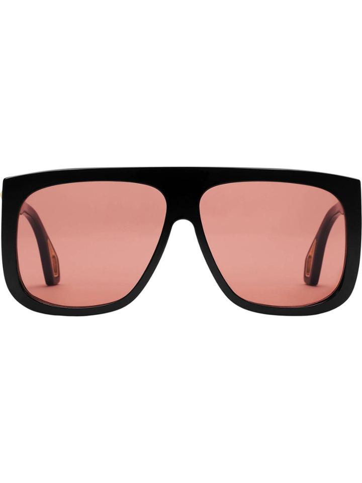 Gucci Eyewear Square-frame Sunglasses With Blinkers - Black