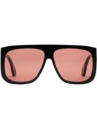 Gucci Eyewear Square-frame Sunglasses With Blinkers - Black