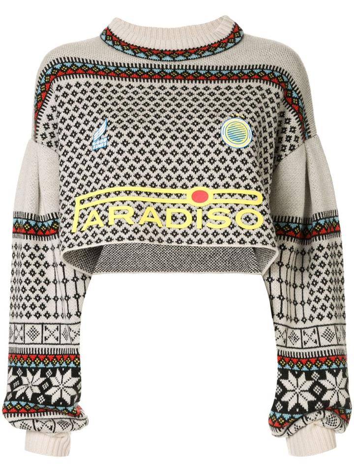 Ground Zero Paradiso Cropped Knit Jumper - White