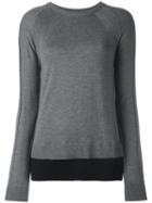 Michael Michael Kors Contrast Waist Jumper, Women's, Size: Medium, Grey, Nylon/polyester/viscose/cashmere