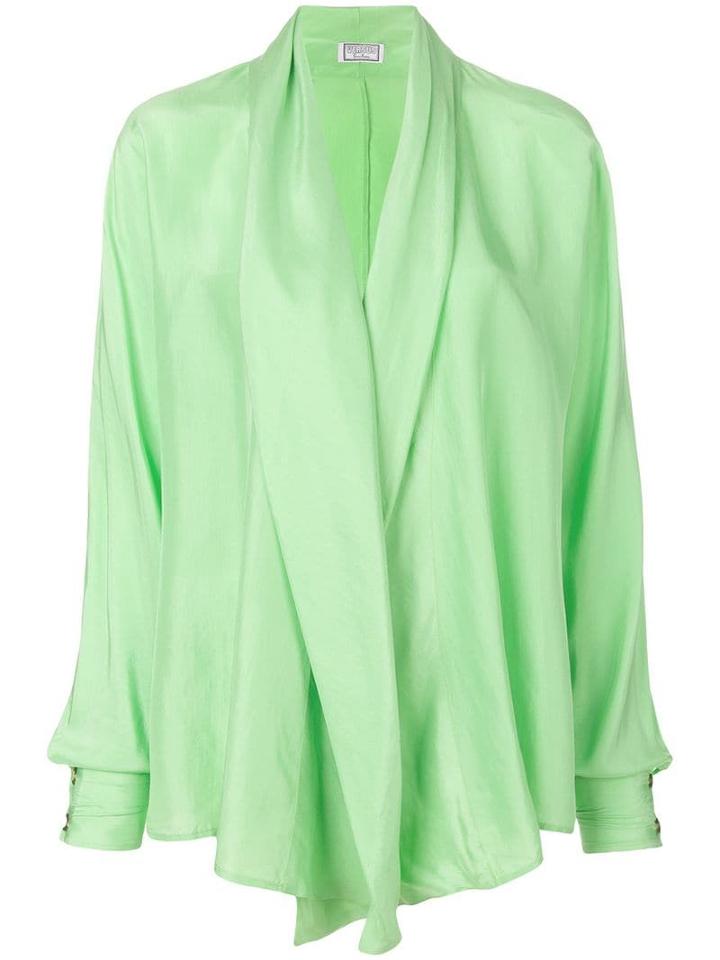 Versus Pre-owned Waterfall Draped Blouse - Green