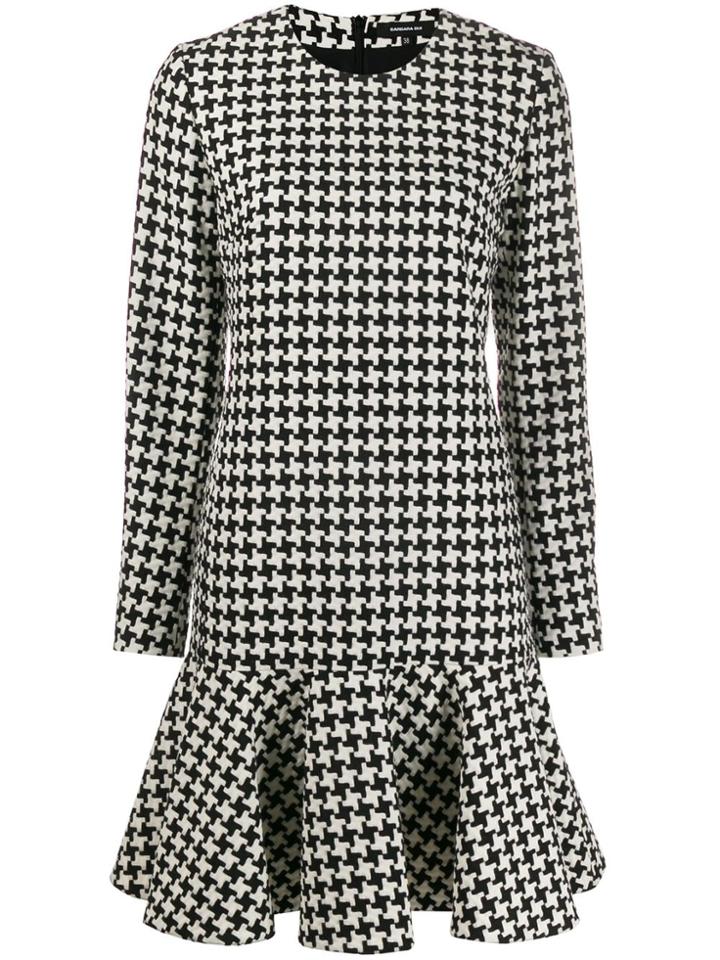 Barbara Bui Houndstooth Pattern Dress - Black