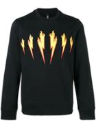 Neil Barrett Thunder Flames Sweatshirt - Black
