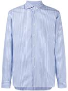 Borriello Striped Button Shirt - Blue