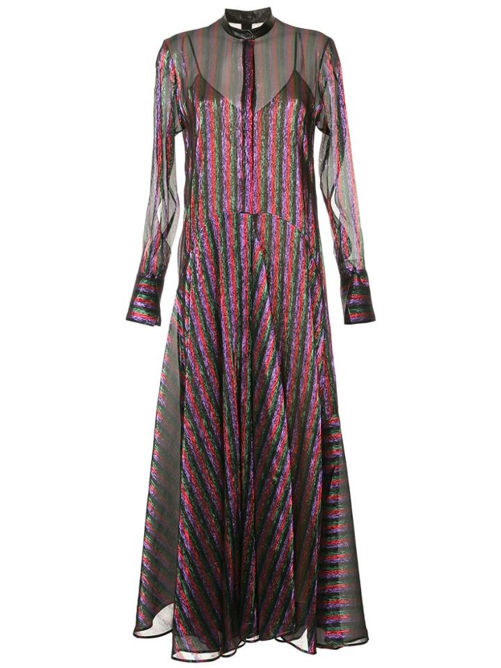 Petar Petrov Striped Flared Maxi Dress - Multicolour