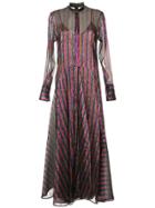 Petar Petrov Striped Flared Maxi Dress - Multicolour