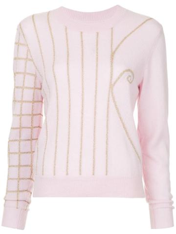 Onefifteen Embroidered Sweater - Pink & Purple