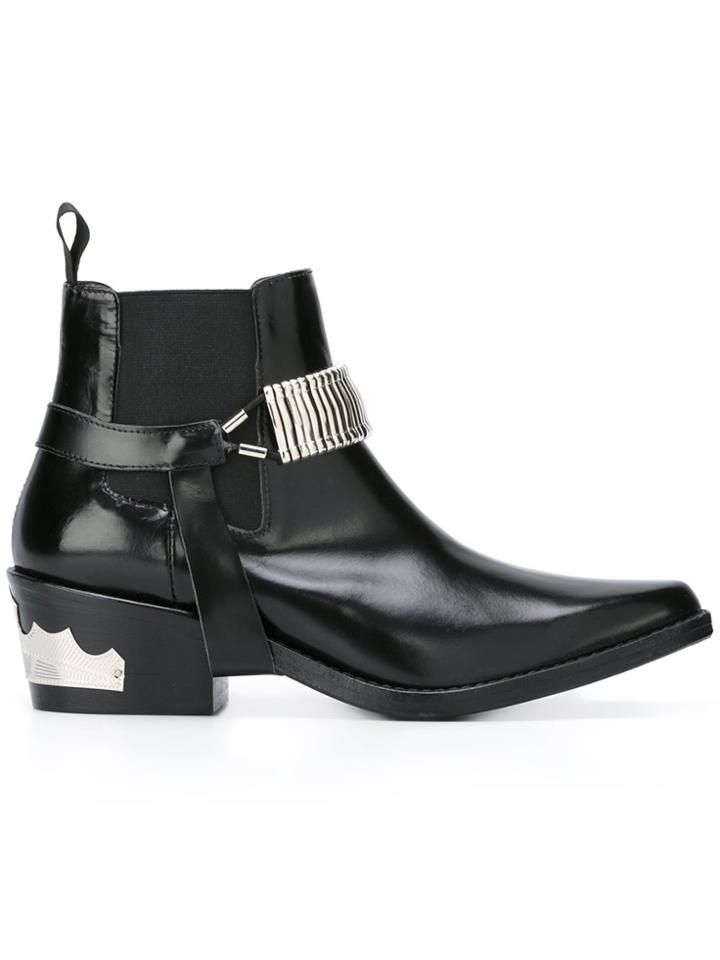 Toga Pulla Western Ankle Boots - Black