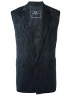 Unconditional Snake Skin Effect Waistcoat, Men's, Size: Small, Black, Silk/polyamide/polyester/tencel