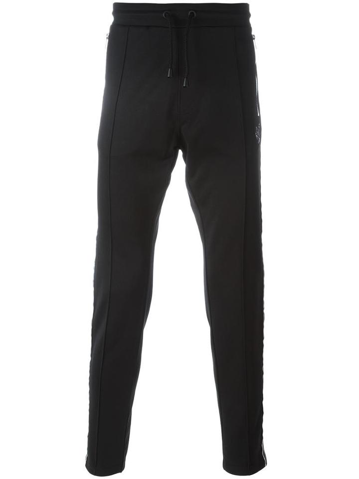 Just Cavalli Slim-fit Track Pants, Men's, Size: Small, Black, Cotton/polyester