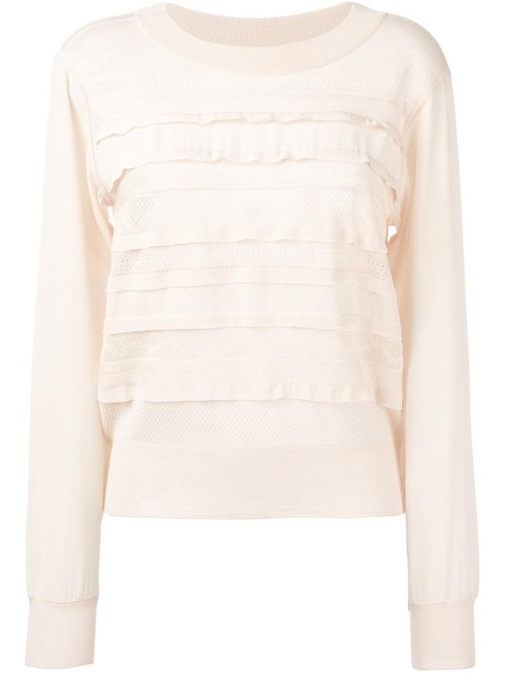 Chloé Open Knit Jumper, Women's, Size: Small, Pink/purple, Silk/wool