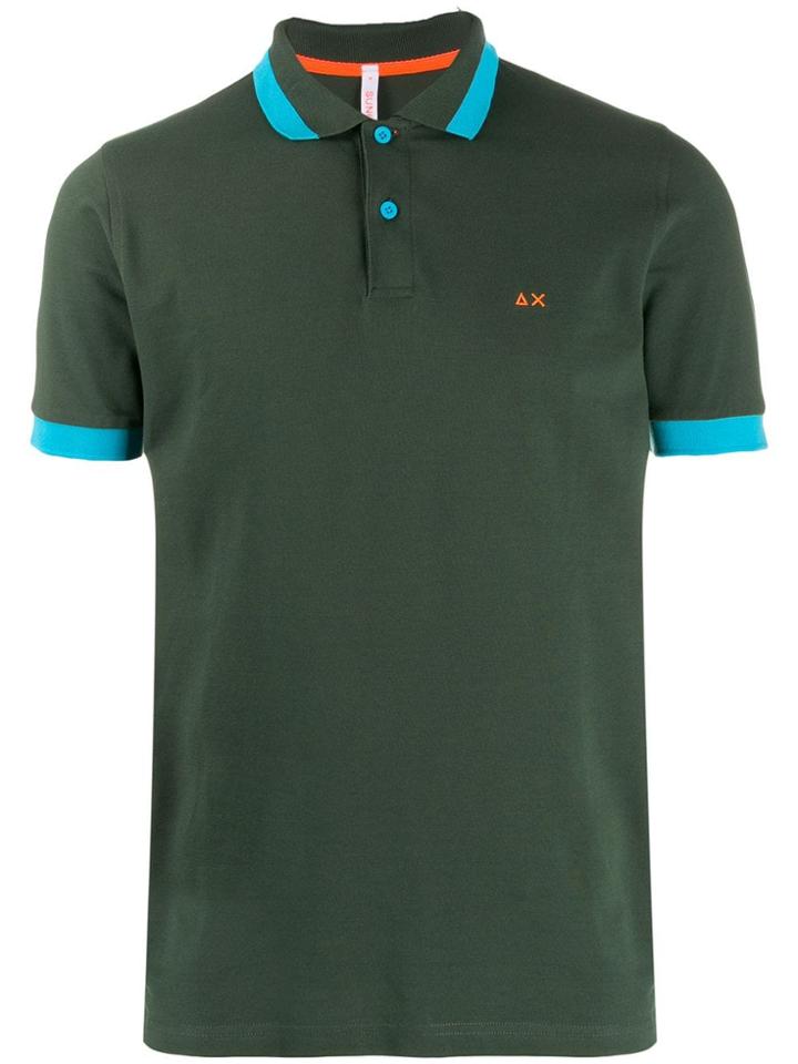 Sun 68 Contrast Trim Polo Shirt - Green