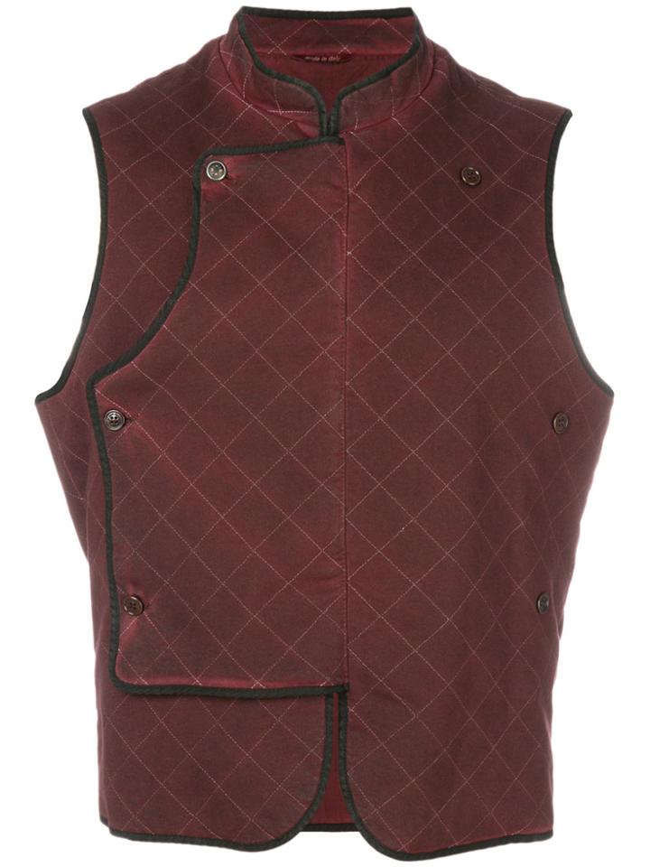 Al Duca D'aosta 1902 Quilted Fitted Waistcoat - Red