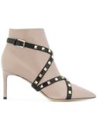 Valentino Valentino Garavani Studwrap Ankle Boots - Nude & Neutrals