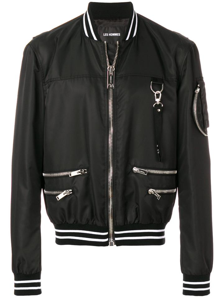 Les Hommes Hardware Bomber Jacket - Black