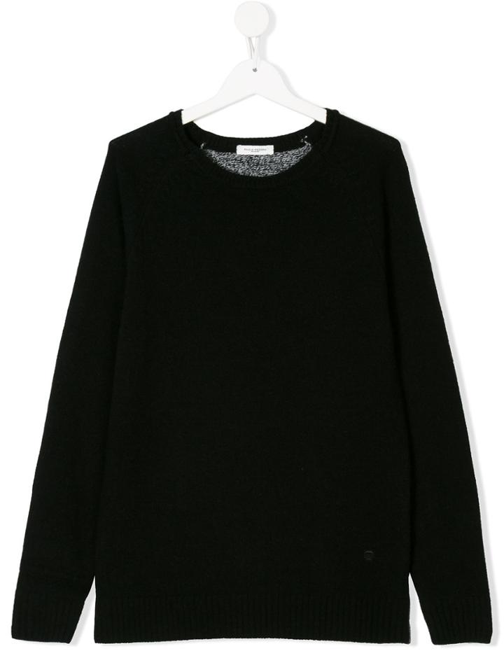 Paolo Pecora Kids Teen Round Neck Jumper - Black
