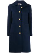 Tory Burch Single-breasted Fitted Coat - Blue