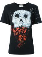 Faith Connexion Skull Print T-shirt, Women's, Size: Medium, Black, Cotton
