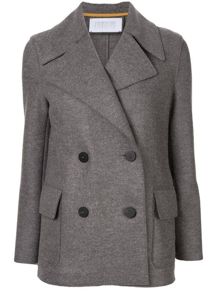 Harris Wharf London Double-breasted Pea Coat - Grey