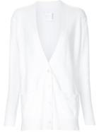Sacai Plunge Neck Cardigan, Women's, Size: 2, White, Cotton/polyester