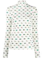 Lacoste Logo Turtle-neck Top - White