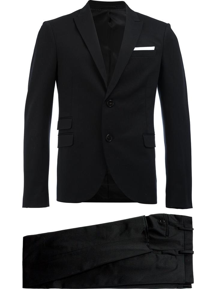 Neil Barrett Formal Suit, Men's, Size: 52, Black, Cotton/polyamide/viscose