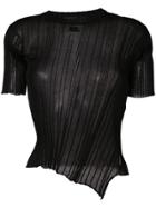 Courrèges Sheer Knitted Top - Black