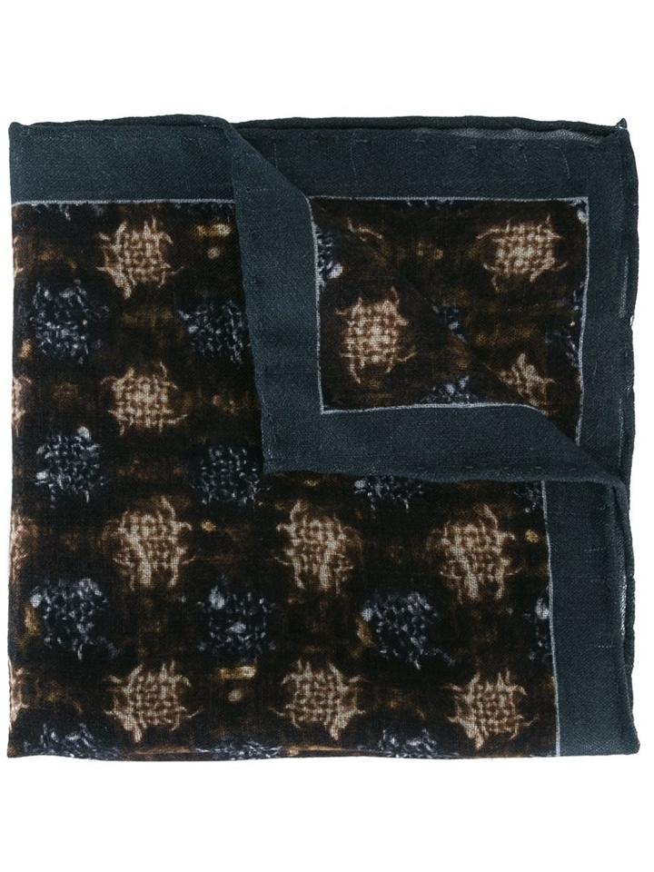 Canali Printed Pocket Handkerchief, Men's, Brown, Wool