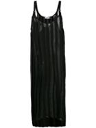 Aviù - Pleated Midi Dress - Women - Polyester/viscose - 40, Black, Polyester/viscose