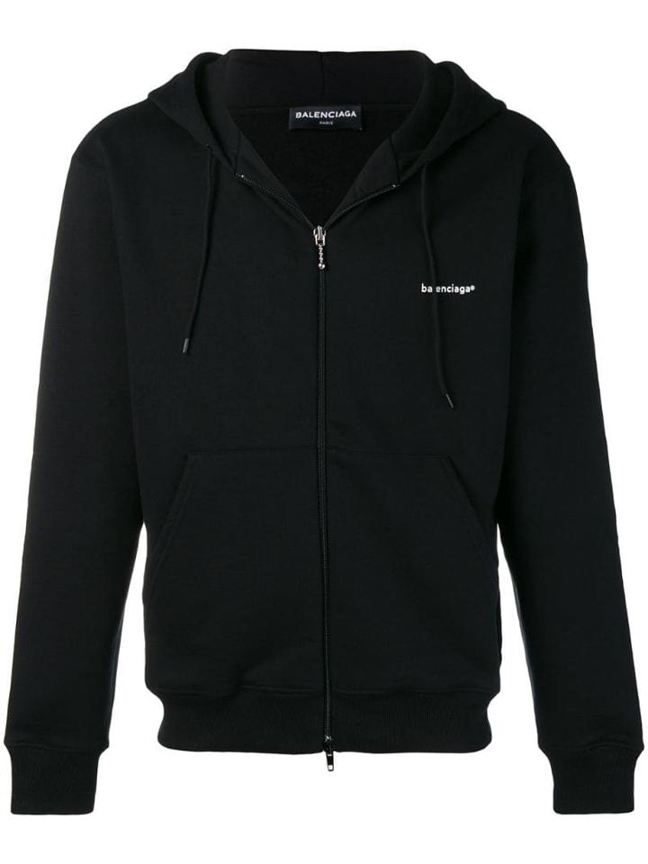 Balenciaga Zip-up Hoodie - Black