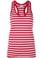 Laneus Striped Scoop Neck Vest Top, Women's, Size: Xs, Red, Cotton/nylon